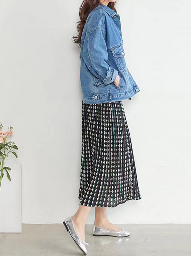 【正韓】正韓落肩丹寧外套-水洗藍