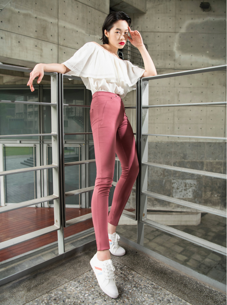 激瘦神蹟褲3.0(中高腰款)-珊瑚紅