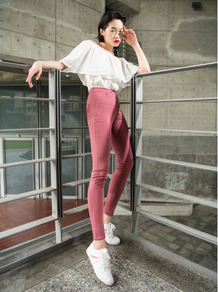 激瘦神蹟褲3.0(中高腰款)-珊瑚紅